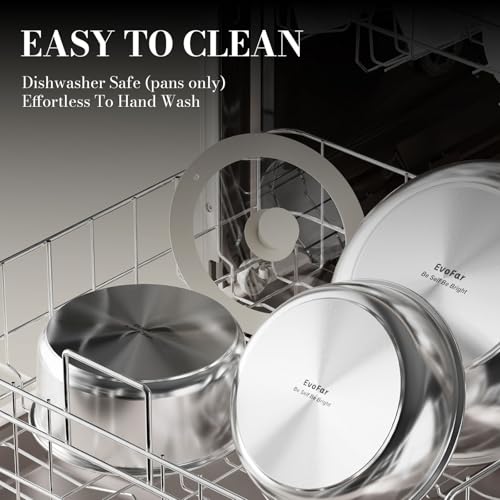 14 pcs Stainless Steel Cookware Set, Detachable Pots and Pans Set with Removable Handle, Non Toxic Space Saving RV Camping Cookware Set, Induction Cookware, Dishwasher & Oven Safe - size: 14 Pcs Sliver
