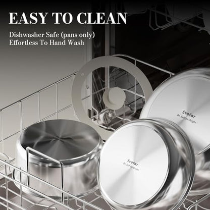 14 pcs Stainless Steel Cookware Set, Detachable Pots and Pans Set with Removable Handle, Non Toxic Space Saving RV Camping Cookware Set, Induction Cookware, Dishwasher & Oven Safe - size: 14 Pcs Sliver