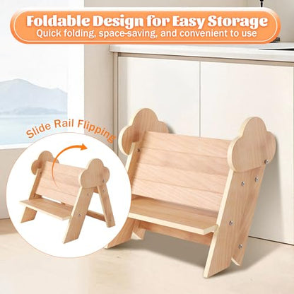Beech Wooden Toddler Step Stool, 2-Step Foldable Stool for Kids with Non-Slip Surface, Baby Bathroom Stool for Potty Training, Bathroom Sink, Kitchen Counter with Cute Cloud Design - style: Cloud