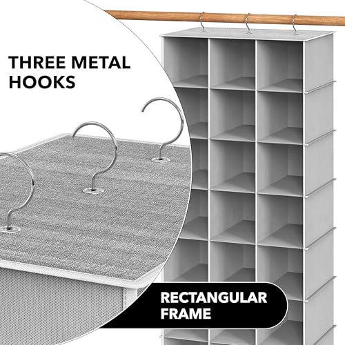 Simple Houseware 24 Section Shelves Hanging Shoes Organizer Holder for Closet, Gray - color: Grey