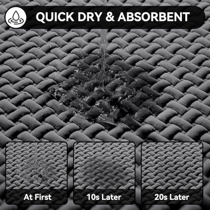 YDKGL Bathroom Runner Non Slip, Extra Soft Absorbent Quick Dry Bath Mats, Foam Weave Texture Thin Bath Rugs Washable with Rubber Backing, 20" x 59“ - color: Grey, size: 20"x 59"