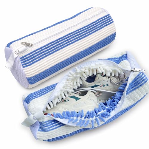 XXL Shoe Washing Machine Bag-Set of 2 Shoe Washing Bags for All Shoe Sizes, 360° Deep Clean Laundry Bag, Reusable Shoe Bag for Washing Machine, Shoe Cleaning Bag for Sneakers Tennis Shoes Sock - color: Bluewhite