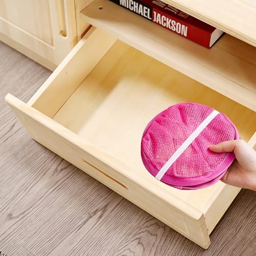 Larpur Popup Laundry Basket, Collapsible Portable Mesh Clothes Washing Laundry Hamper with Reinforced Carry Handles (Pink) - color: Pink