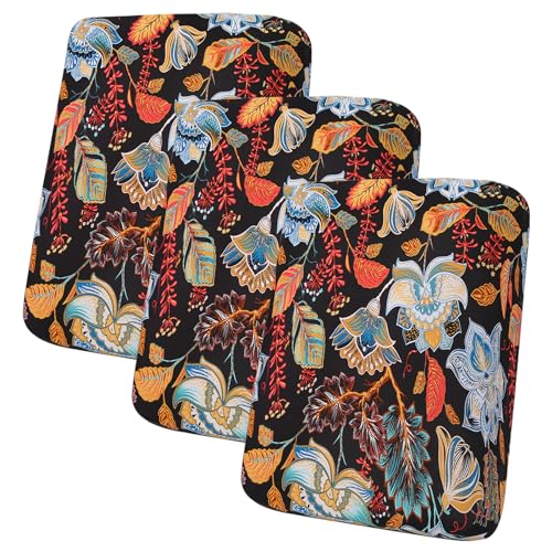 hyha Printed Couch Cushion Covers, Floral Sofa Covers Washable for 3 Cushion Couch, Stretch Pattern Outdoor Cushion Covers for Patio Furniture with Elastic Bottom(3 Packs, Floral) - color: Black & Orange, size: Seat Cover 3 Pack