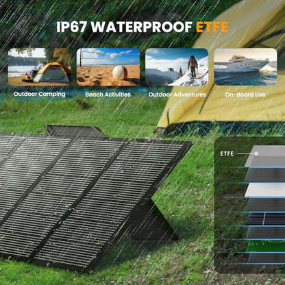 400 Watts Foldable Solar Panel, Luggable & Durable, Portable 400W Solar Charger Complete with Adjustable Stand Case, 40V Waterproof for Off-Grid Camping RV/Campervan Solar Generator - color: 400W with Case Stand