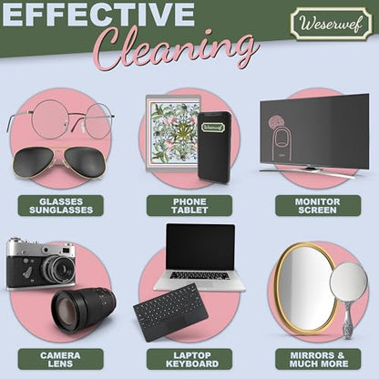 WESERWEF Design Microfiber Glasses Cleaning Cloth – Premium Cleaning Cloth for Eyeglasses, Screens, Tablets, Cameras & Lenses, 12" x 12", Ultra-Soft & Scratch-Free (Tropical World) - color: tropical world