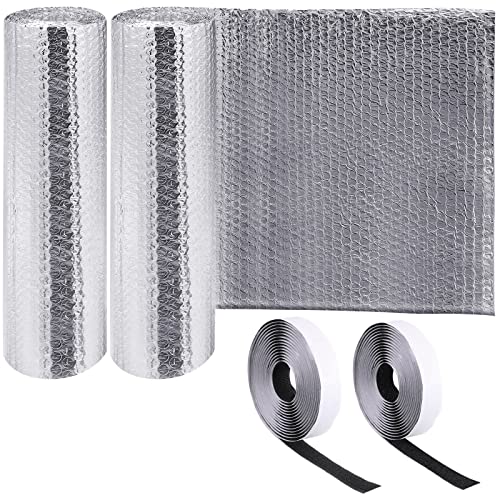 Frienda Rv Window Reflective Insulation Roll 16inch*10ft Double Aluminum Foil Heat Bubble Thermal Window Shade Door Cover Blackout for Garage Roof Travel Camper Skylight Shield - size: 16inch*10ft