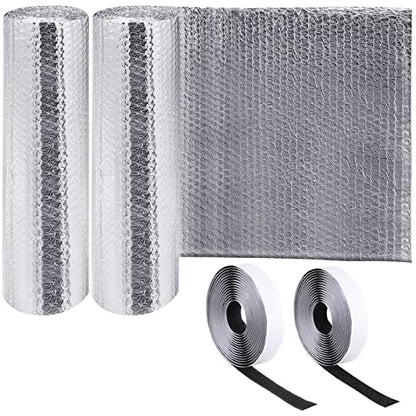 Frienda Rv Window Reflective Insulation Roll 16inch*10ft Double Aluminum Foil Heat Bubble Thermal Window Shade Door Cover Blackout for Garage Roof Travel Camper Skylight Shield - size: 16inch*10ft