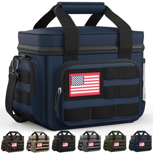 HOTOR Lunch Box for Men & Women - Insulated Lunch Bag with Multiple Pockets, Tactical Cooler Bag for Work, Hiking, Camping, Fishing, Travel, Navy Blue, 11.0" x 8.3" x 7.1" - color: Navy Blue, size: 8l - 1 Tier