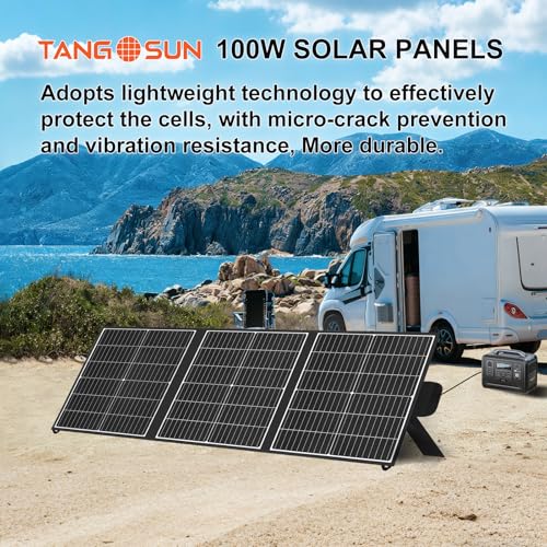 100W Portable Solar Panel,Lightweight Foldable Solar Charger,23.5% Efficiency Mono,Compatible for Jackery/Ecoflow/Bluetti,with DC20V&USB A,USB C,IP65 Waterproof for Camping RV off-grid emergency power