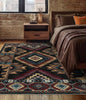 YIHOUSE Rustic Cabin Area Rug 4x6,Machine Washable Lodge Bear Rug,Non-Slip Low Pile Print Pattern Western Aztec Rug for Living Room Bedroom - color: Bear, size: 4'x6' (Rectangular)
