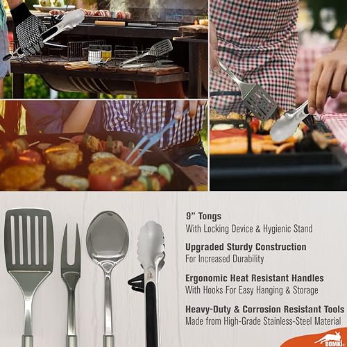 BOMKI Grilling & Camping Cooking Utensils - BBQ & Camp Kitchen Set - Cookware Accessories - Camping Essentials (Blue Pro) - style: Blue Pro