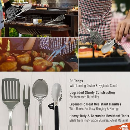 BOMKI Grilling and Camping Cooking Utensils Set for The Outdoors BBQ - Camping Utensil Set Kitchen Set Cookware Accessories Glamping Essentials Camp Stuff Camp Cooking Set (Green Pro) - style: Green Pro
