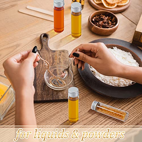 Didaey 100 Pcs Small Clear Vials Spice Mini Jars with Lids Mini Glass Bottles with Screw Aluminum Metal Caps Tiny Jars Sample Containers for Powder Cream Cosmetic Jewelry Wedding (20 ml,Silver Caps) - color: Silver Caps, size: 20 ml