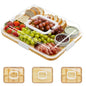 SpaceAid Charcuterie Board with Clear Lid, Portable Travel Cheese Cutting Boards for Picnic Accessories, Bamboo Serving Tray with Lids, House Warming Gifts, White Handles, 1 Compartments - color: White Handles, 1 Compartment
