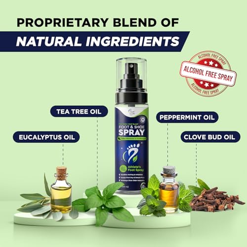 Shoe Deodorizer & Foot Odor Spray – Mint Blast for Smelly Feet | Athlete's Foot Odor Eliminator for Instant Relief from Stinky Feet | Natural Formula for All Footwear | Made in USA