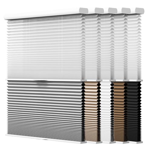 2-in-1 Day Night Cellular Shades Cordless, Top Down Bottom Up Double Honeycomb Blinds, Blackout and Light Filtering Pleated Accordion Shades for Indoor Windows (Custom Size) - color: X-day&night Type (Blackout), size: Custom Size