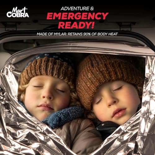 Emergency Blankets for Survival Gear and Equipment x6, Space Blanket, Mylar Blankets, Thermal Blanket, Survival Blanket, Survival Kits Emergency Kit, Emergency Supplies, Foil Blanket Camping Shelter - size: 6 pack