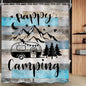 RV Shower Curtain for Bathroom, Happy Camping Shower Curtain Blue Gray Barn Door Bathroom Curtains, Rustic Wood Bath Curtain Decor Waterproof Travel Camping Shower Curtain Set with 12 Hooks 70X90 Inch - size: 70"W x 90"L (Pack of 1)