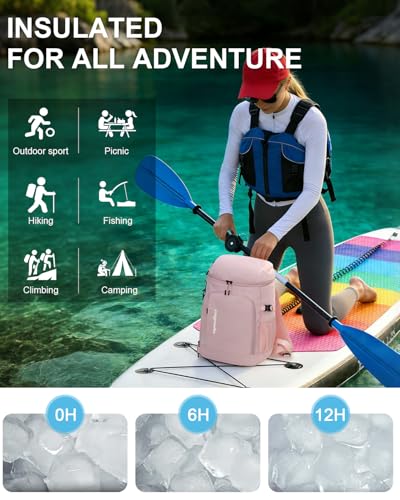 Capolo 36/45 Cans Cooler Backpack Insulated Waterproof for Women Men Lunch Backpack Coolers Leak Proof Soft Cooler Bags - color: Pink, size: 36 Cans