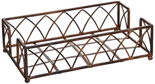 Boston International Arch Design Guest Towel Napkin Holder Caddy, Aged Chestnut - color: Aged Chestnut, size: 9 x 5.25-Inches