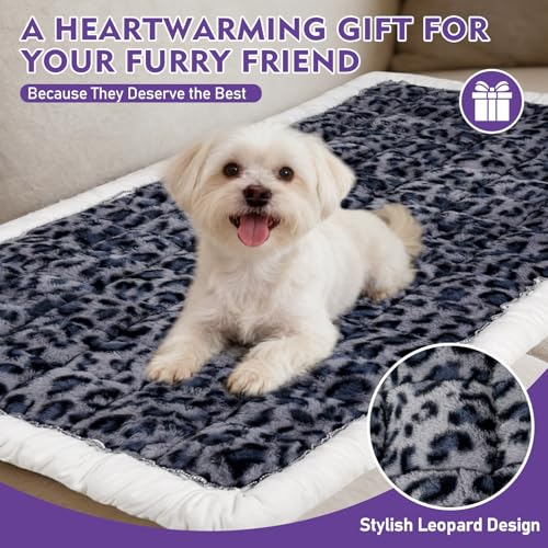 Backseat Dog Bed Mat for Car, Non-Slip Scratch-Resistant Dog Car Seat Cover, Soft Thick Pet Travel Cushion, Washable Back Seat Protector Blanket for Cars SUVs Trucks, 53 x 24 Inches - color: Purple Leopard Pattern