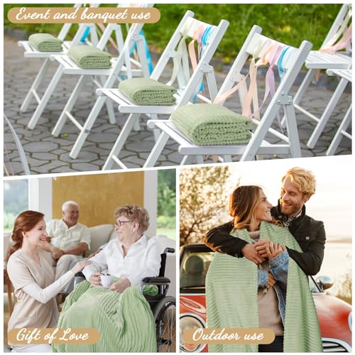 Buryeah 6 Pcs Flannel Throw Blanket Bulk 50 x 60 in Sleepover Blanket Outdoor Wedding Throw Lightweight, Oeko-tex Standard 100 Certified for Sofa Homeless Gifts (Mint) - color: Mint