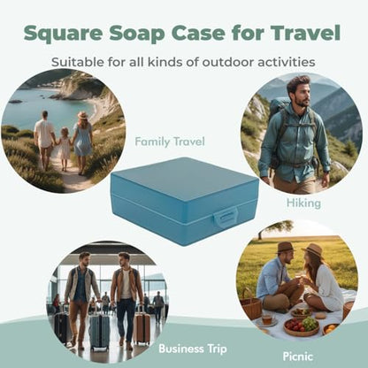 Soap Container, Shower Square Bar Holder Fit Handmade Soap, Travel Soap Case (Transparent) - color: Transparent