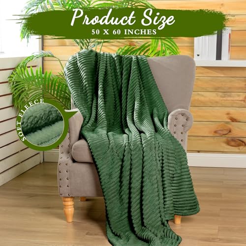 Buryeah 6 Pcs Flannel Throw Blanket Bulk 50 x 60 in Sleepover Blanket Outdoor Wedding Throw Lightweight, Oeko-tex Standard 100 Certified for Sofa Homeless Gifts (Dark Green) - color: Dark Green