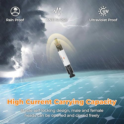 Solar Fuse Holder Inline 10Amp 1000V PV Fuses 10A Panel Fuse with Male and Female Connector for Panels Surge Protection Device 2 Pcs - style: 10A 2PCS