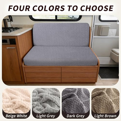 RV Dinette Cushion Covers, 4PCS Woven RV Couch Cover, Camper Cushion Covers, Camper-rv Sofa Cover for Couch, Bench Seat & Dinette Booth Cushions(Dark Grey,[39.4" to 49.2"]×[19.7" to 25.6"]) - color: Woven/Dark Grey/4pcs