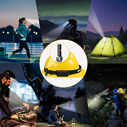 WopkDupk Rechargeable Headlamp 5PCS, 230° Wide Beam Head Lamp, Motion Sensor LED Headlamp Flashlight, 5Mode Headlamps for Adults, Bright Head Lights for Forehead, Hard Hat Headlight - size: 5Pack