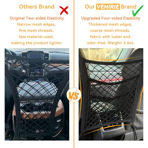 Dog Car Net Barrier for SUV Pet Barrier for Dog & Child Drive Safety Barrier with Mesh Pockets, Seat Back Net Bag Storage, Pouch Travel Accessory, Easy to Install - size: 15.7 x 13.7 Inch
