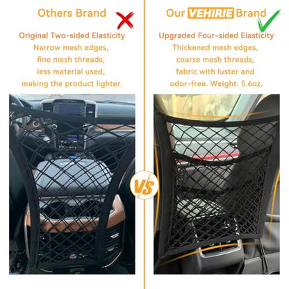 Dog Car Net Barrier for SUV Pet Barrier for Dog & Child Drive Safety Barrier with Mesh Pockets, Seat Back Net Bag Storage, Pouch Travel Accessory, Easy to Install - size: 15.7 x 13.7 Inch