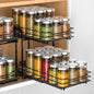RCHYFEED Spice Rack, 2 Tier Pull out Cabinet Spice Organizer, Height Adjustable Slides out Ultra-smooth Racks for Spice Organization, Seasoning Organizer for Inside Cabinets(7.5" Wx10.5 Dx9.5 H) - size: 2 Tier-7.5''Wx10.5''Dx9.5''H