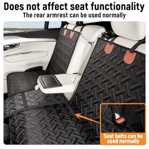YJGF Dog Car Seat Cover for Back Seat,Back Seat Pet Cover for Dogs,Waterproof Scratchproof Rear Bench Seat Cover Protector (Black, L) - size: L
