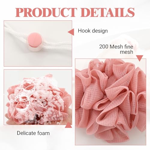 3 Pcs Soap Bar Loofah, 2 in 1 Bar Soap Loofah Pouch Can Hold Soap Effective Exfoliation for Bathing (Khaki+ Beige + Pink) - style: Khaki+ Beige + Pink