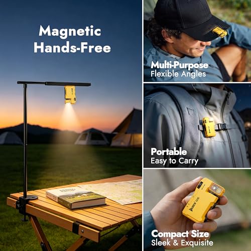 WUBEN G5 EDC Rechargeable Flashlight, 400 Lumens RGB Dual Light Source Mini Magnetic Keychain Flashlight, Portable Pocket Light for Camping Hiking Home Emergencies (Yellow) - color: Yellow