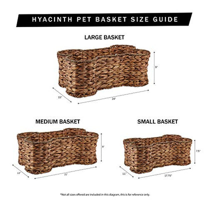 Bone Dry Pet Storage Collection, Bone Shape Hyacinth Toy Basket, Natural, Small - color: Natural, size: Small