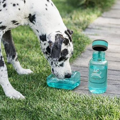 OllyDog OllyBottle Tritan Water Bottle with Detachable Dog Bowl | BPA Free Leakproof | 20oz | Share Water with Your Dog | Hiking Travel Camping (600ML, Aqua Blue) - color: Aqua Blue, size: 600ML