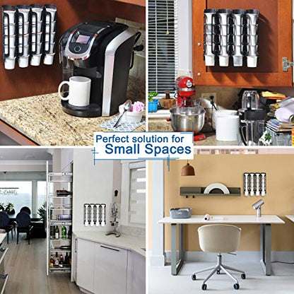 STORAGENIE Coffee Pod Holder for Keurig, Wall Mount Side Mount K Cup Storage, Perfect for Small Counters (2 Pack/for 10 Pods, EverGreen) - size: 2 Pack