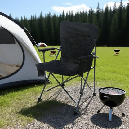 Portable Camping Chairs- Lightweight,Outdoor Chair with Side Pockets & Cup Holder,Heavy Duty Support 500 LBS Oversized Foldable Camping Chair for Adults,Fishing,Hiking,Picnic,Beach Patio,Sport