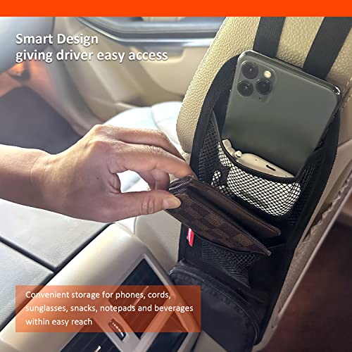 Car Seat Side Organizer, Auto Seat Storage Hanging Bag, Phones, Drink, Stuff Holder with Mesh Pocket for Cars, SUV & Truck 2 Pack - color: 2 Pack