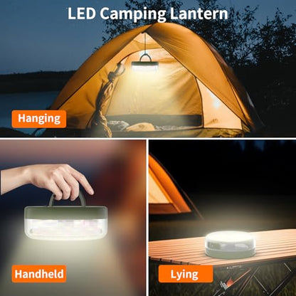 Camping String Lights, Camping Essentials 2 in 1 Quick Storage 32.8FT Rechargeable Waterproof Tent Lights with with 6 Modes, Portable LED Hanging Light for Outdoor Patio Awning Garden Party