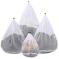 4Pcs Mesh Laundry Bags Washing Machine Mesh Wash Bags for Clothes,Underwear,Lingerie, Bed Linen with Drawstring Closure Sturdy(4 Size) - color: White, size: Pack 4 pcs