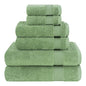 Cotton Paradise Towel Set of 6, 2 Bath Towels, 2 Hand Towels and 2 Washcloths Towels for Bathroom Sets, Green - color: Sage Green