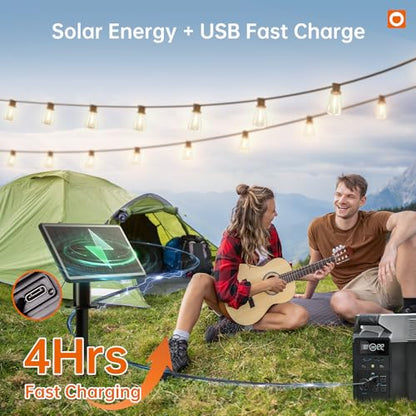 addlon 54FT(48+6) Solar String Lights Outdoor Waterproof with USB Port & Remote Control Dimmable Solar Patio Lights IP65 Solar Powered Edison LED Bulbs for Outside Bistro Camping - size: 54FT