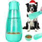 UPSKY Portable Dog Water Bottle, 3-in-1 Foldable Dog Water Dispenser with Food Container & Poop Scooper, Leak Proof, Ideal for Walking, Traveling, Hiking with Small/Large Dogs, 14.2 oz(Green)