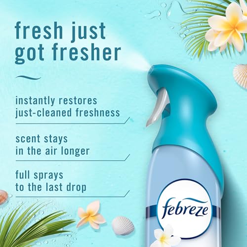 Febreze New & Improved Air Mist Bora Bora Waters, Air Freshener, Home and Kitchen Essentials, Odor Fighting Room Spray (Pack of 6) - style: Bora Bora