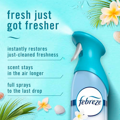 Febreze New & Improved Air Mist Bora Bora Waters, Air Freshener, Home and Kitchen Essentials, Odor Fighting Room Spray (Pack of 6) - style: Bora Bora